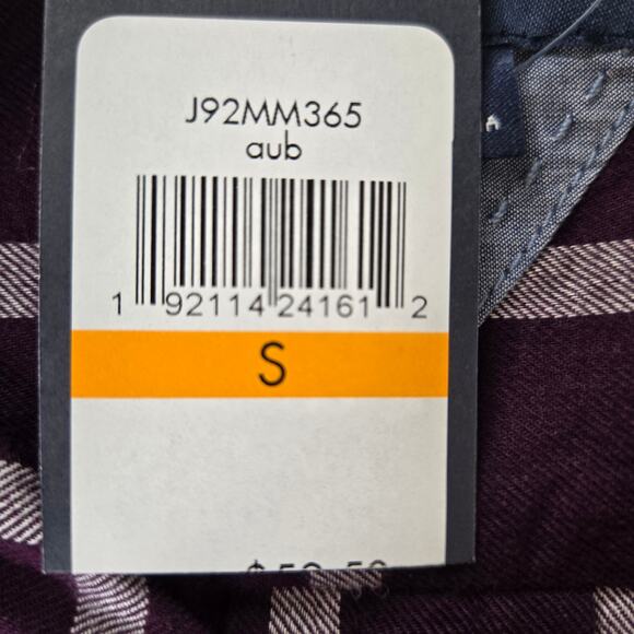 Tommy Hilfiger NWT Bordeaux Plaid collared shirt 1/2 button down Small purple - Picture 5 of 16